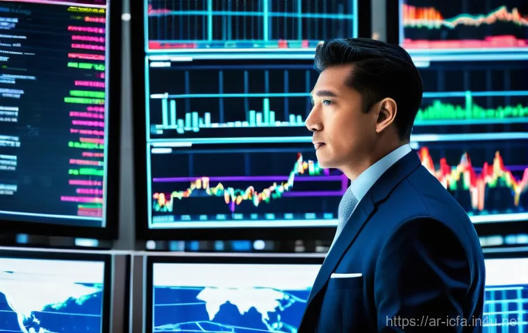 CFA와 파생상품 분석 - **Dynamic Global Markets and Analytical Insight**
    "A vibrant, wide-angle shot of a futuristic, i...