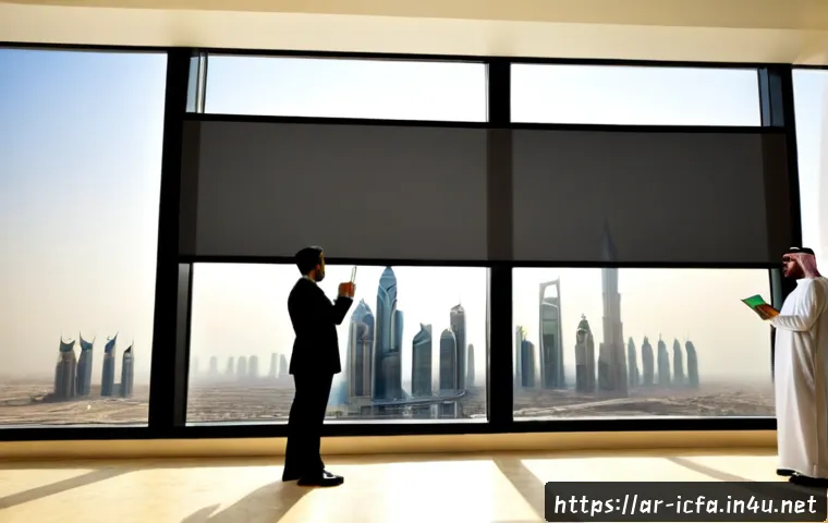 CFA 자격증으로 컨설팅 직무 진출 - Photorealistic career transition scene in a modern Gulf-region consulting office, confident Arab fin...